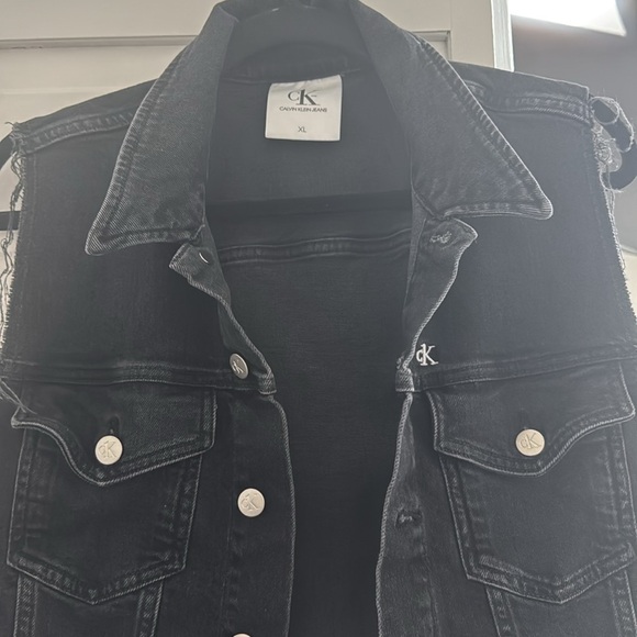 Calvin Klein Black Denim Vest - Picture 2 of 3